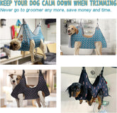 Pet Grooming Hammock Harness for Cats&Dogs,Relaxation Hammock Restraint Dog&Small Animal Leashes Sling for Grooming and Nail Trimming Clipping Grooming L(Legs Spacing:10.6&