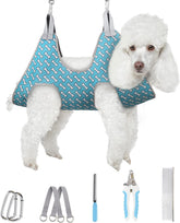Pet Grooming Hammock Harness for Cats&Dogs,Relaxation Hammock Restraint Dog&Small Animal Leashes Sling for Grooming and Nail Trimming Clipping Grooming L(Legs Spacing:10.6&
