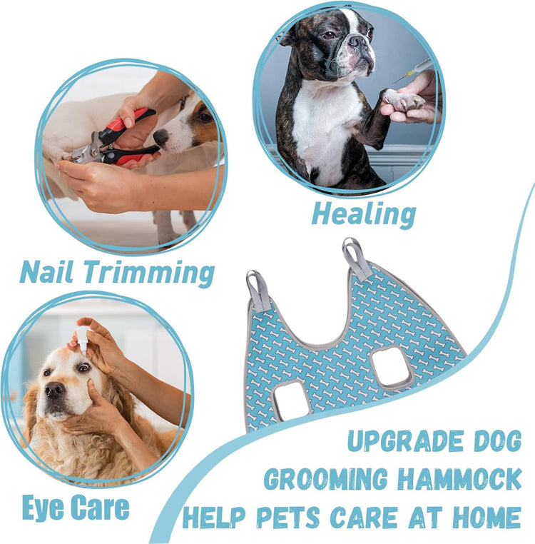 Pet Grooming Hammock Harness for Cats&Dogs,Relaxation Hammock Restraint Dog&Small Animal Leashes Sling for Grooming and Nail Trimming Clipping Grooming L(Legs Spacing:10.6&