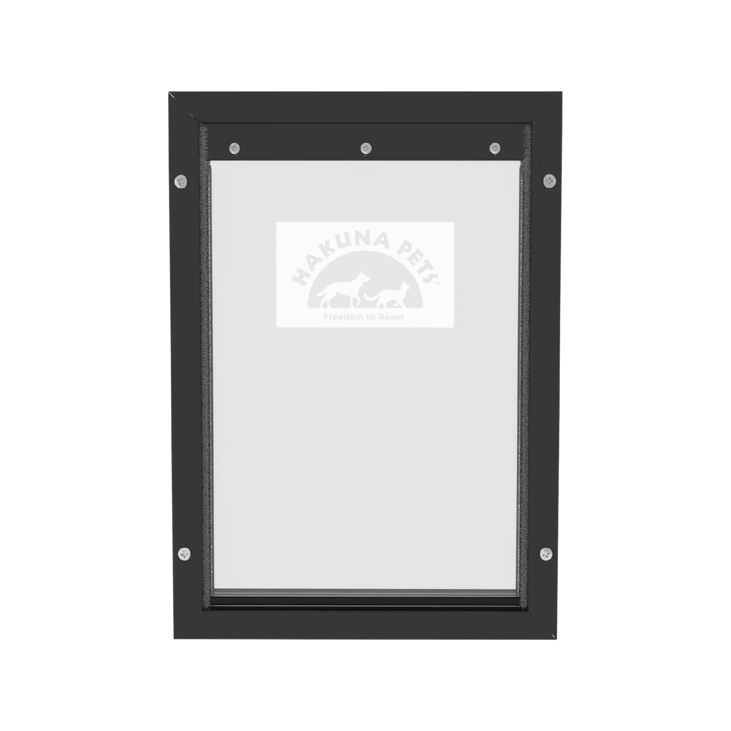 Black Aluminum Large Pet Door for Pets up to 100 Lbs
