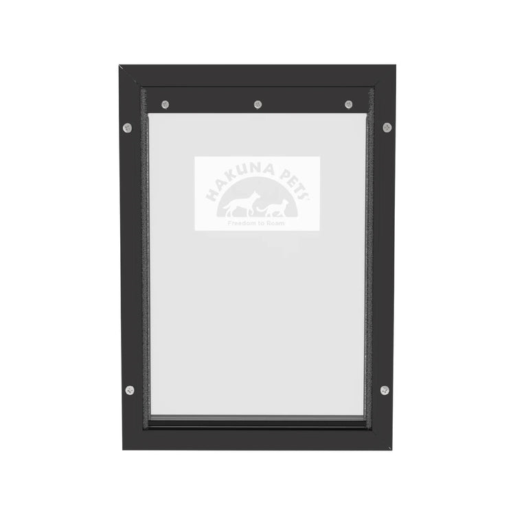 Black Aluminum Large Pet Door for Pets up to 100 Lbs
