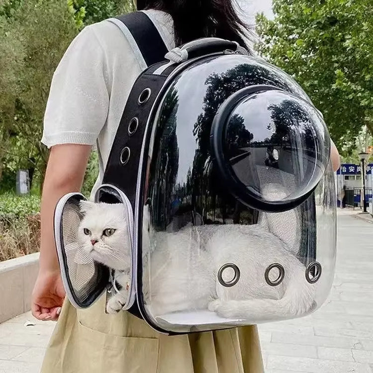 Portable Cat Pet Carrier Backpack Transparent Capsule Bubble Pet Backpack Small Animal Puppy Kitty Breathable Carrier for Travel