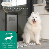 Black Aluminum Large Pet Door for Pets up to 100 Lbs